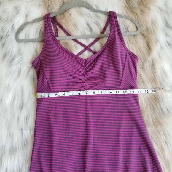 prAna Rebecca Strappy Striped Active Jersey Dress Size Small Hiking Athleisure - Picture 5 of 10